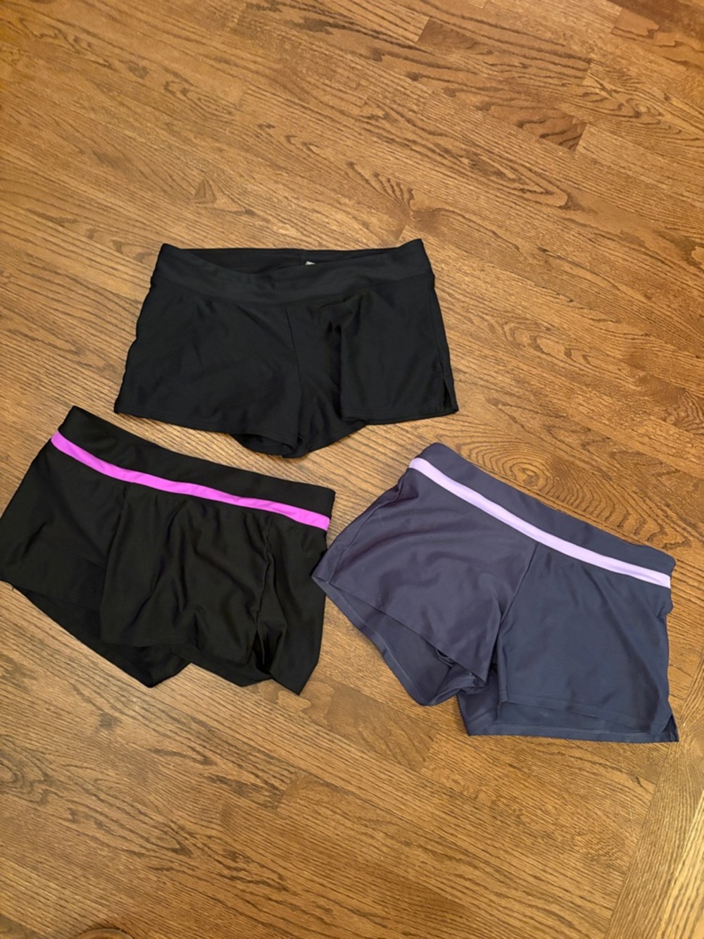 Women’s Swim Shorts - Black and Navy with Pink Waistbands